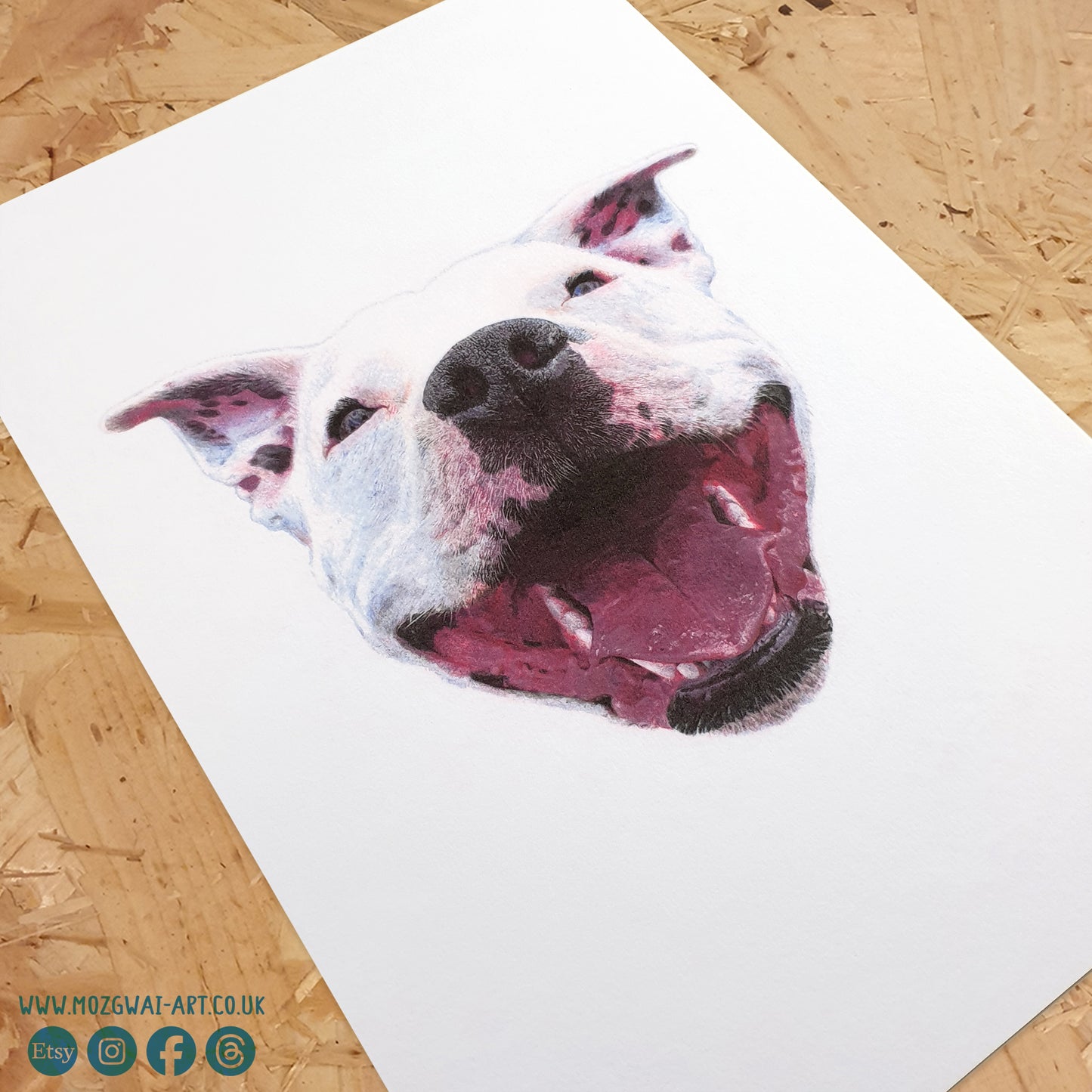 Happy Staffie Art Print