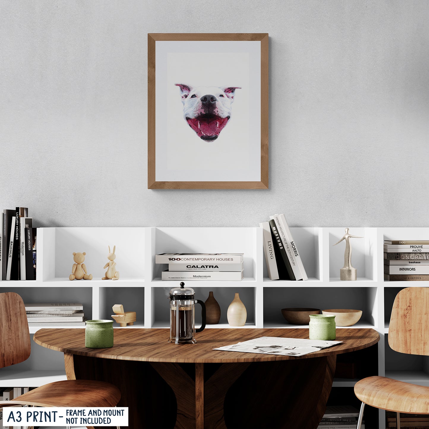 Happy Staffie Art Print