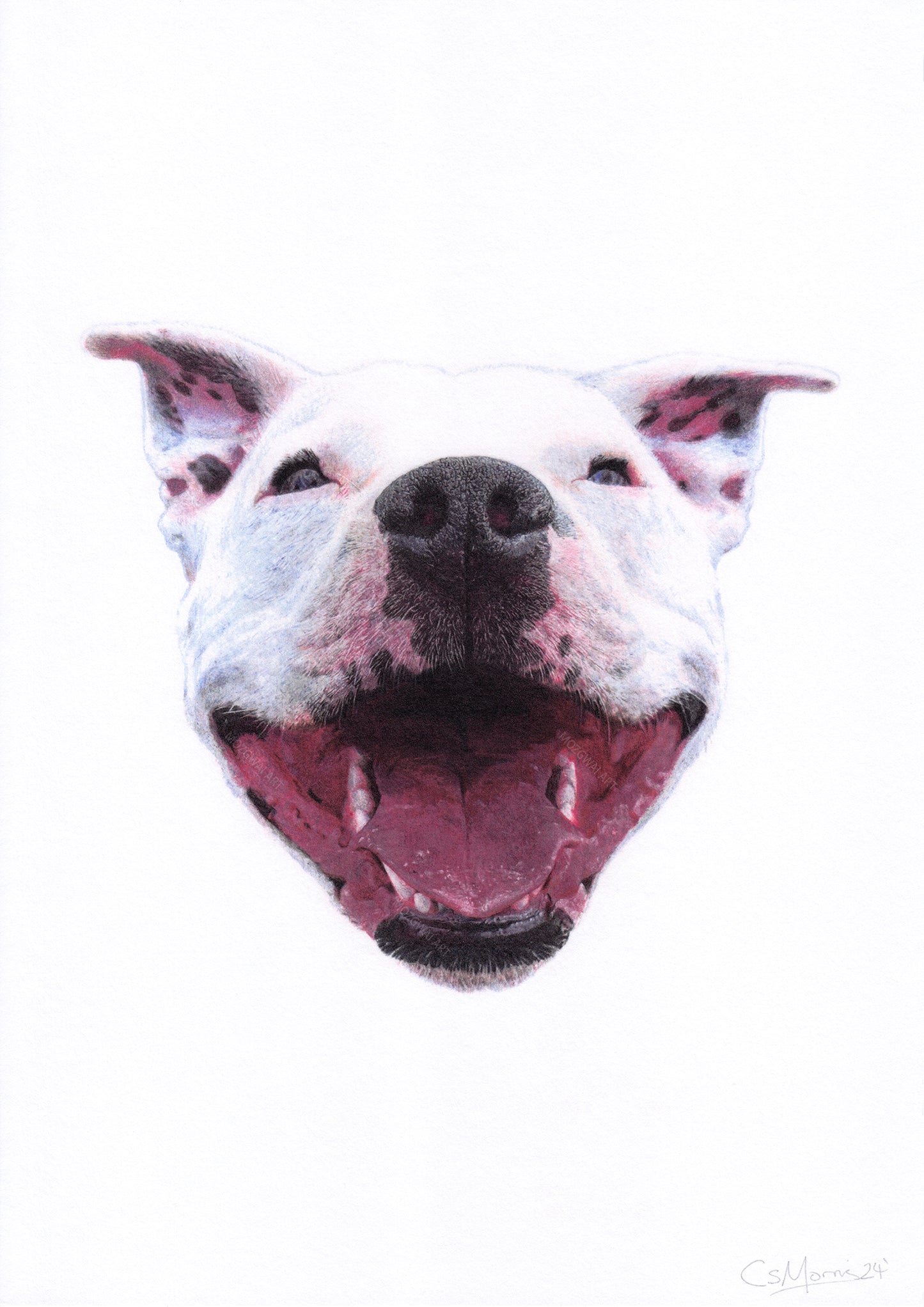 Happy Staffie Art Print