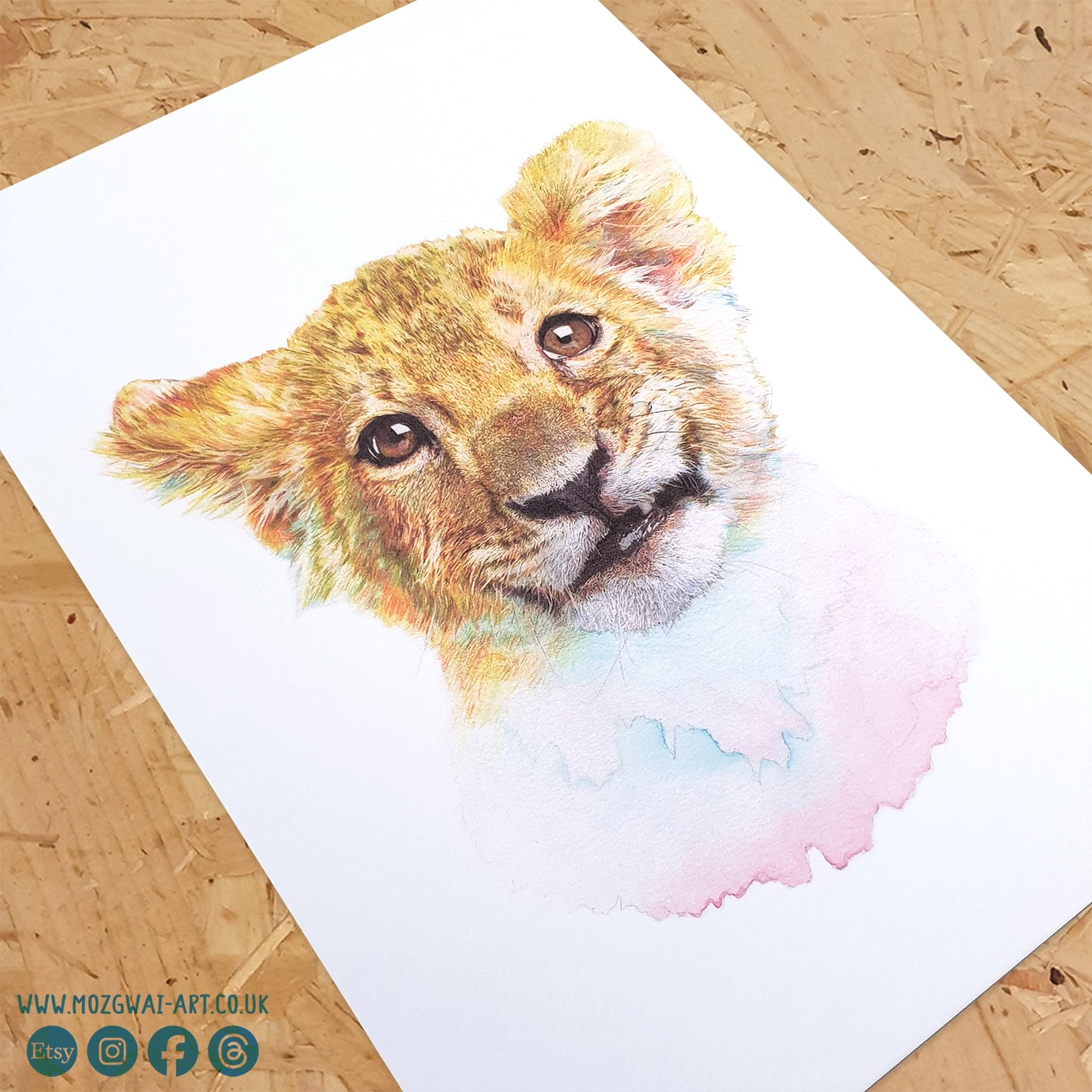 Cute Lion Cub Art Print