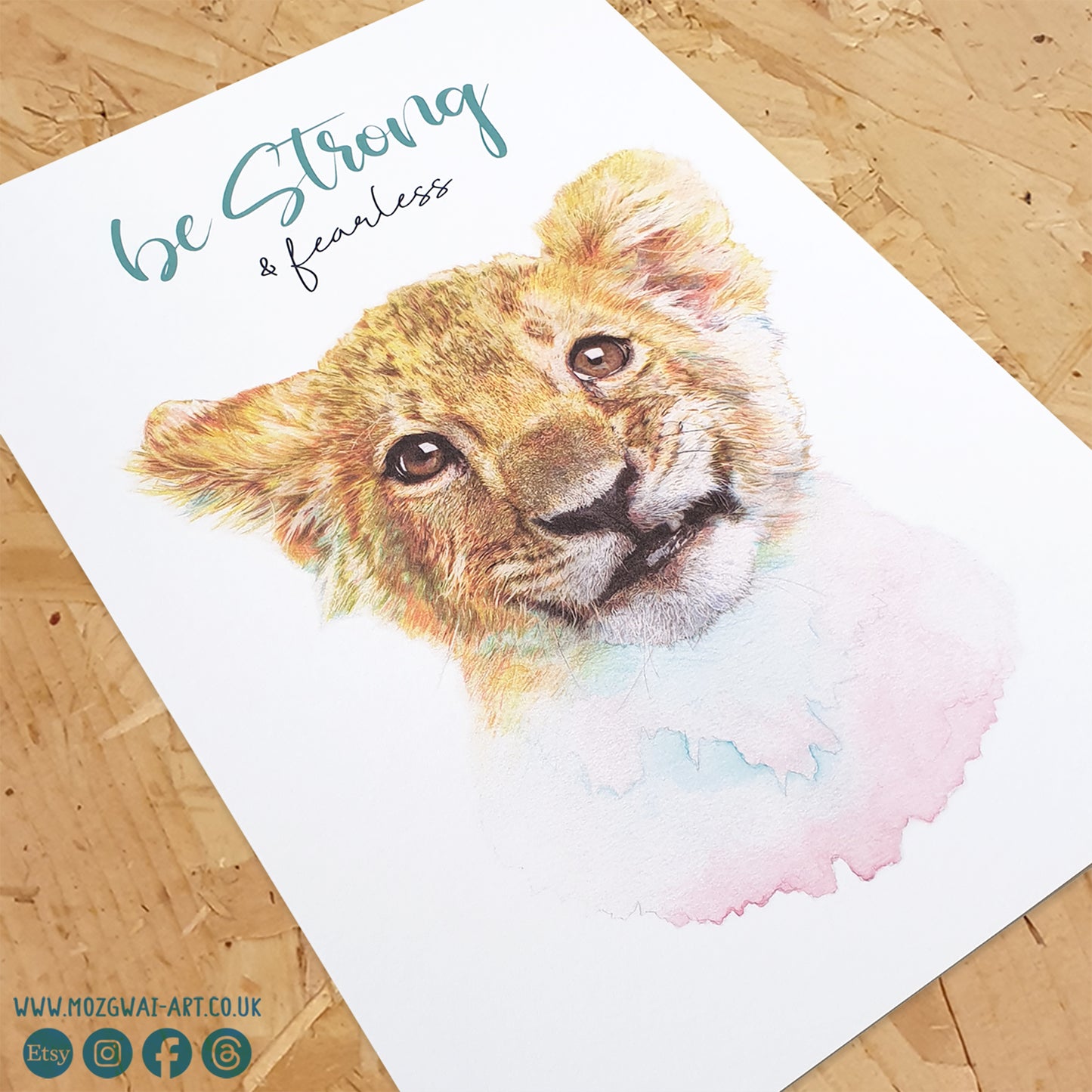 Strong & Fearless Lion Cub Art Print