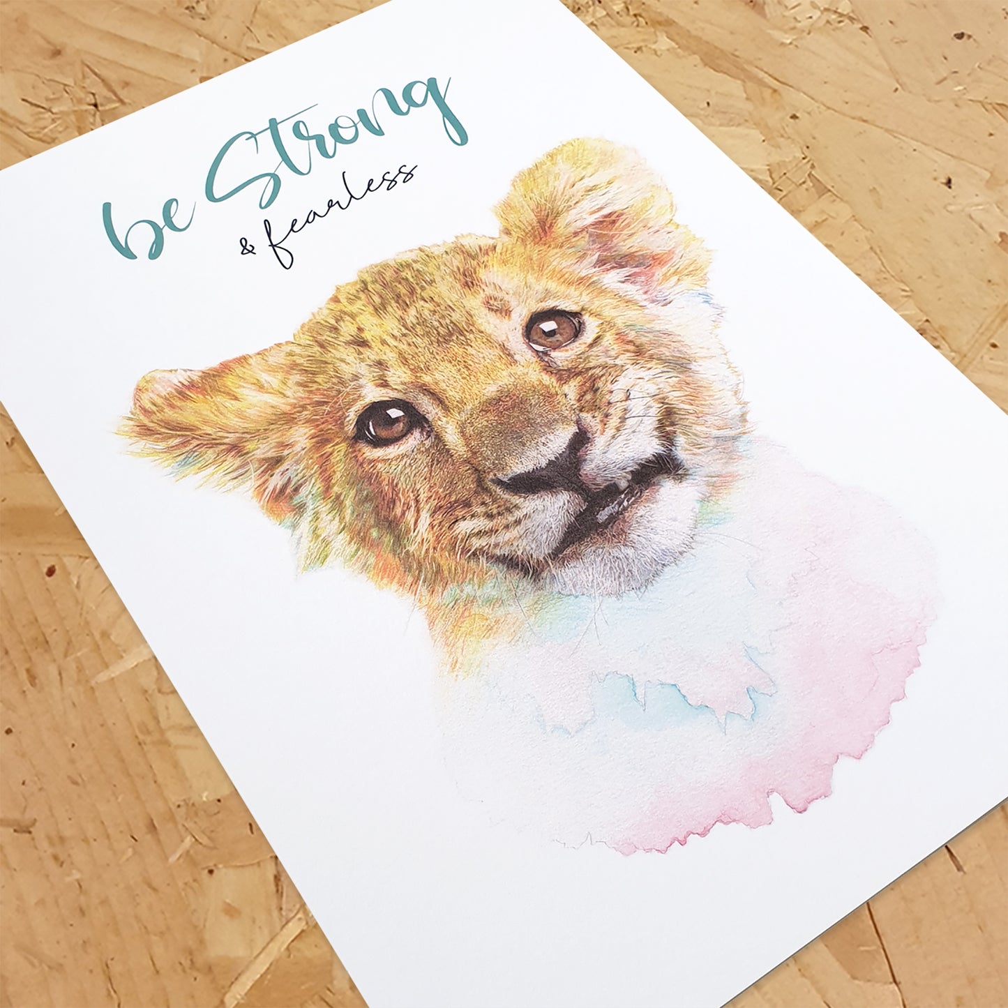 Cachorro de león fuerte y audaz Lámina artística