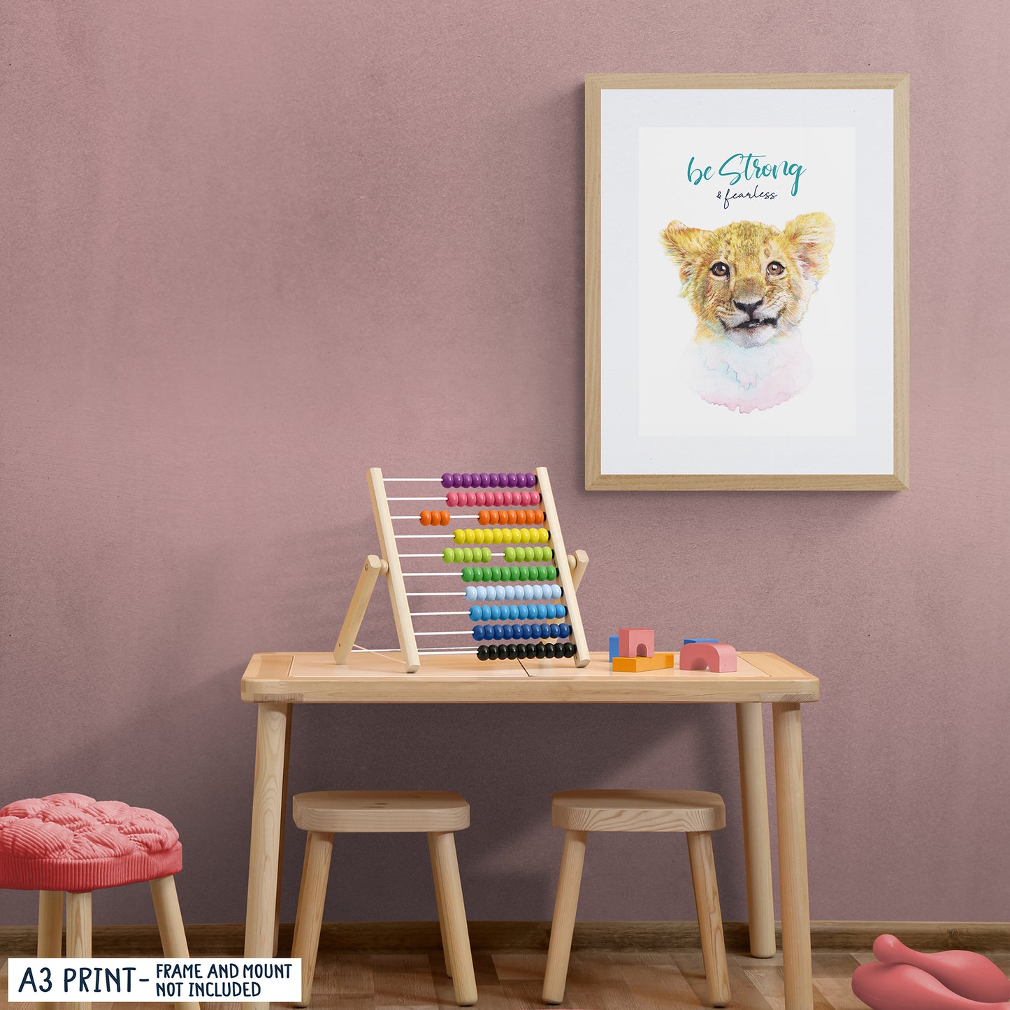 Strong & Fearless Lion Cub Art Print