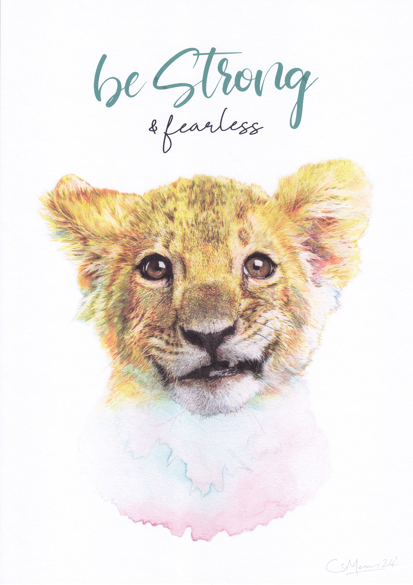 Strong & Fearless Lion Cub Art Print