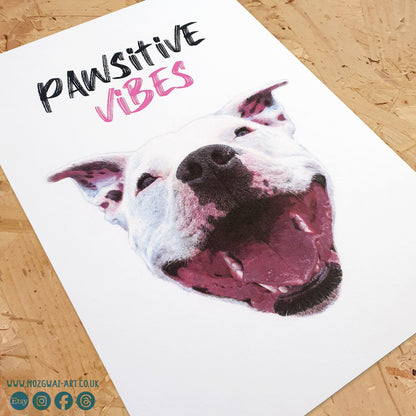 Pawsitive Vibes Staffie Impression artistique