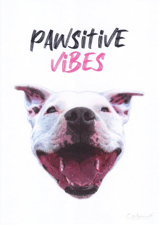 Pawsitive Vibes Staffie Art Print