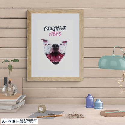 Pawsitive Vibes Staffie Impression artistique