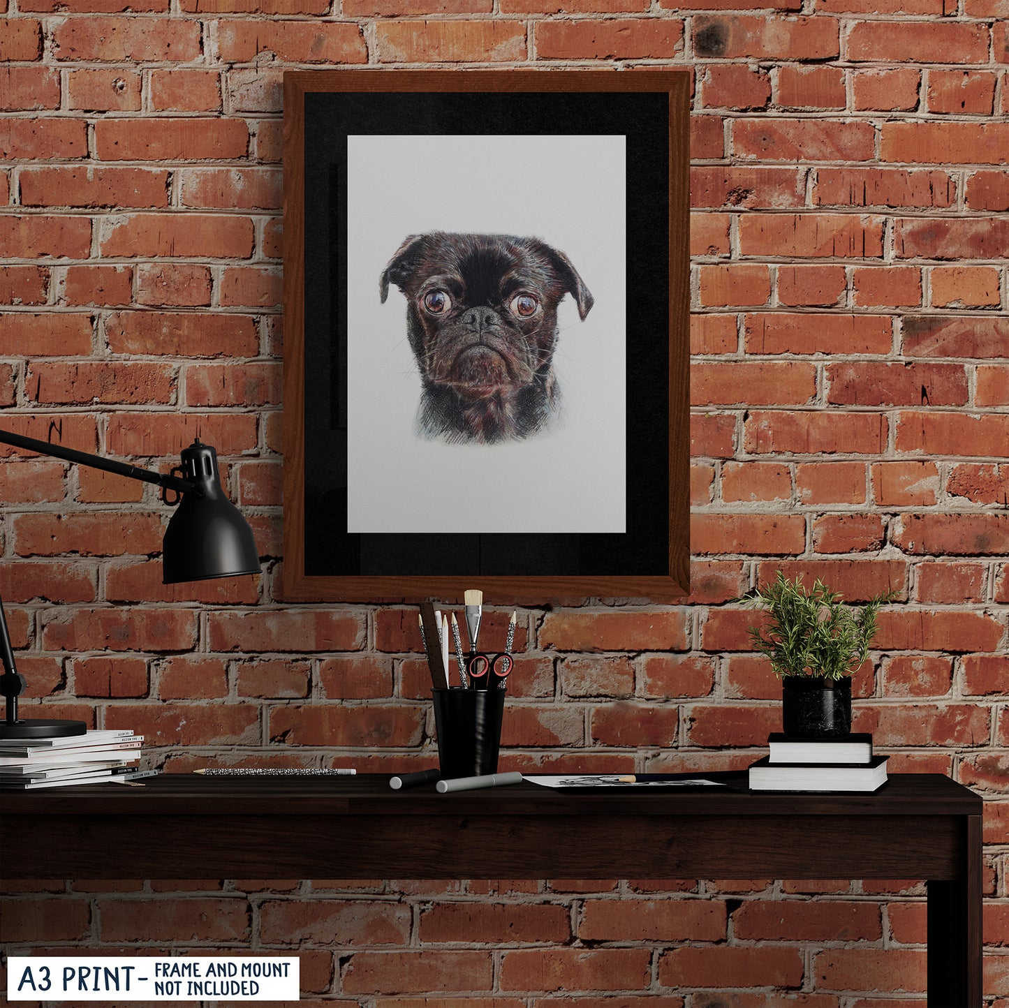 Pug Portrait Art Print