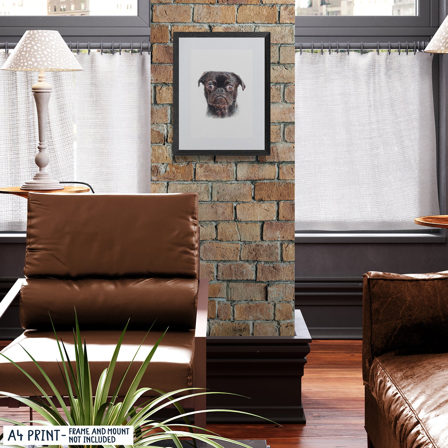 Pug Portrait Art Print