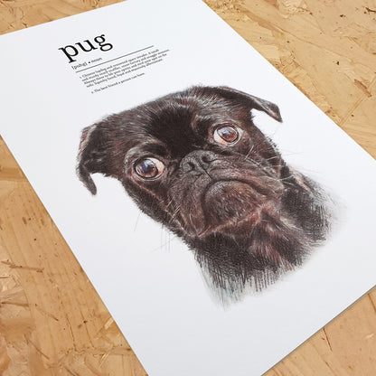 Cita de Pug Lámina artística