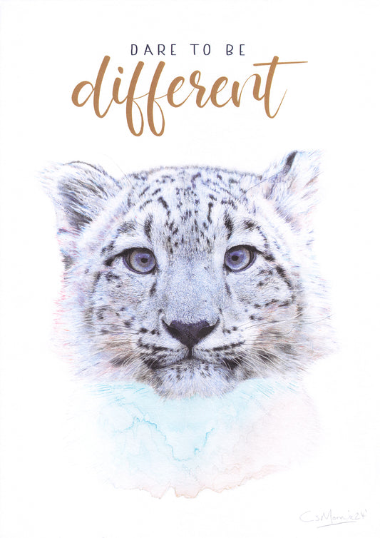 Be Different Snow Leopard Art Print