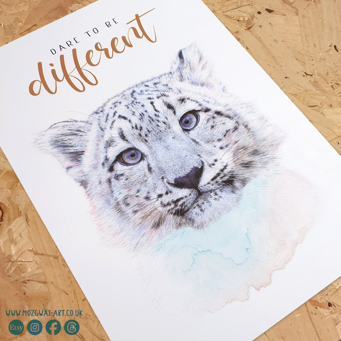 Be Different Snow Leopard Art Print