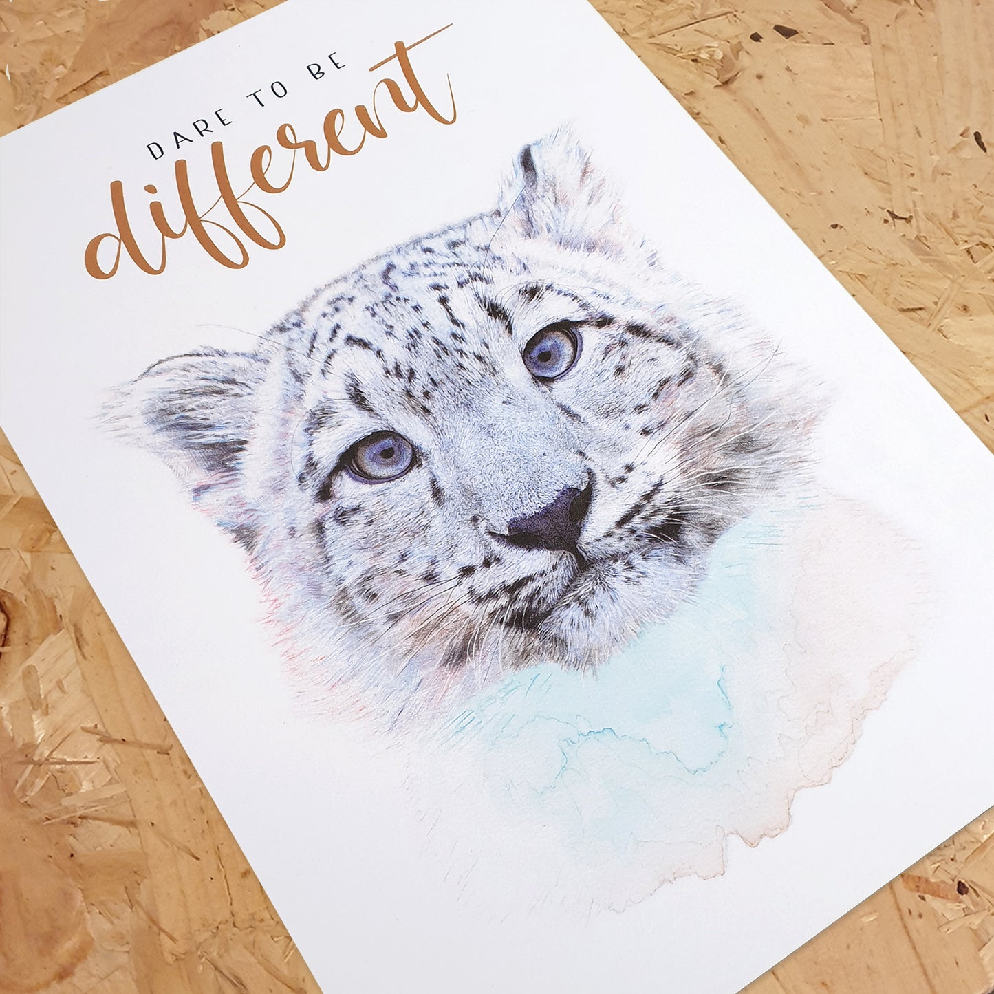 Sé diferente leopardo de las nieves Lámina artística